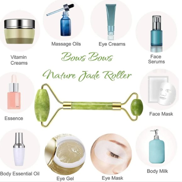Handcrafted 100% Nature Jade roller beauty facial tool for Face , Eyes, Cheeks - Picture 8 of 9